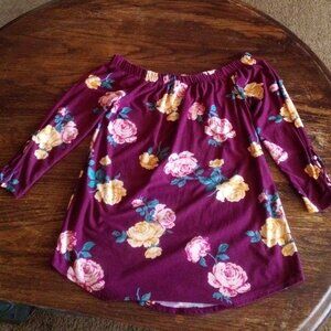 Burgundy floral shirt